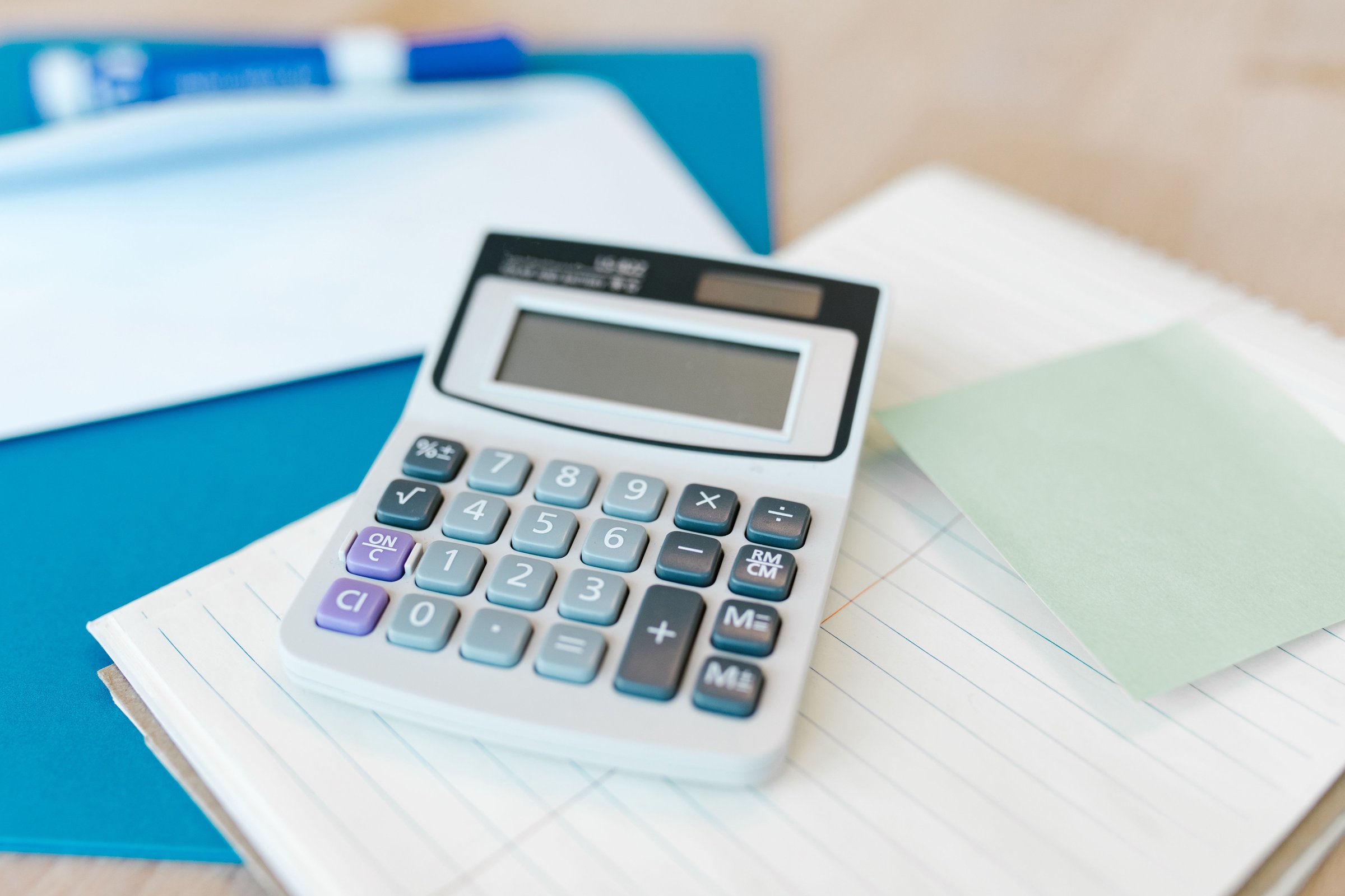 Financial documents arranged for tax planning